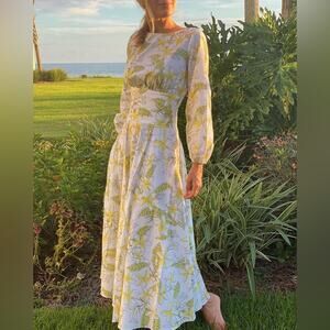 Coco Shop Yellow Tropical Floral Maxi Dress